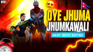 Oye Jhuma Jhumkawali  Beat Sync  Free Fire Best Edited [upl. by Indys300]