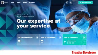 Hospital Website Using HTML CSS amp JavaScript  Hospital Website Design For Complete Beginner [upl. by Grady]