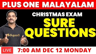 Plus One Christmas Exam Malayalam Marathon Revision  Sure Questions [upl. by Sivrup]