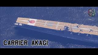 Battle of Midway  Attack on the Akagi Animation [upl. by Nnaycart]