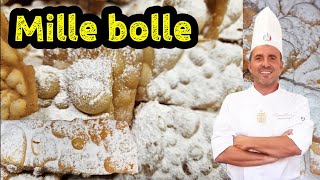 CHIACCHIERE DI CARNEVALE MILLE BOLLERicetta spettacolare fatta in casa con pochi ingredienti [upl. by Xyno]