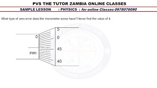 ECZ Zero error of a Micrometer Screw Gauge  O Level Physics [upl. by Aikaz539]