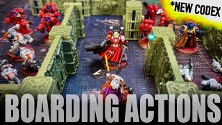 NEW CODEX Blood Angels vs Leagues of Votann  Boarding Actions Battle Report [upl. by Neeruan]