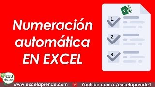 Numeración automática en Excel  Excel Aprende [upl. by Aimej429]