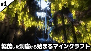 【マインクラフト121】繁茂した洞窟から始まるマインクラフト【マイクラ実況】1 [upl. by Alyahsat]