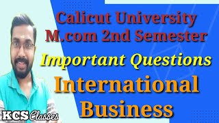 International BusinessImportant QuestionsCalicut University Mcom 2nd Semester [upl. by Ettezzil]