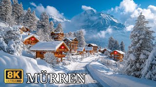 MÜRREN 🇨🇭 ❄️The Most Charming Alpine Winter Village ❄️ in Switzerland 8K ❄️ [upl. by Halstead552]