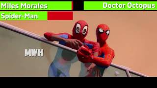 Miles Morales amp SpiderMan vs Doctor Octopus with healthbars SpiderMan Into the SpiderVerse MWH [upl. by Daughtry]