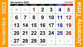 Calendario  Noviembre 2023 [upl. by Trumaine]