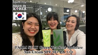 FARMSTAY GREEN TEA SEED MOISTURE SUN CREAM SPF 50 PA [upl. by Jentoft]