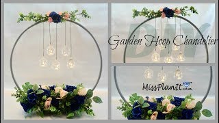 Dollar Tree Hula Hoop Wedding Chandelier Centerpiece DIY Wedding Tutorial [upl. by Januisz]