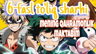 Mening qahramonlik maktabim My hero academy uzbek tilida 6mavsum toliq sharhi anime midoriya [upl. by Adnarim]