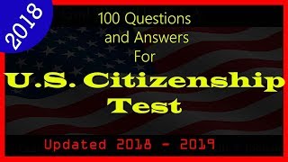 Official 100 Questions and Answers for the US Citizenship Naturalization  USCIS Civic Test 2018 [upl. by Kjersti498]