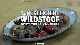 Wildstoof met kastanjes en cranberries  Kerstrecept [upl. by Ja]