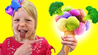 Do You Like Broccoli Ice Cream Song  Vica TW TW Twins Pretend Play Singing Kids Nursery Rhyme [upl. by Yltnerb]