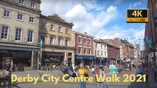 Derby City Centre Walk  4K HD  2021 Derbyshire  Virtual Walking Tour  POV  ASMR  Here We Go [upl. by Chester968]