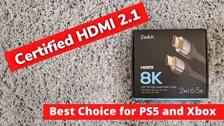 Best Certified Ultra High Speed HDMI 21 Cable for PS5 Xbox Series X and LG OLED CX Zeskit [upl. by Nagirrek829]