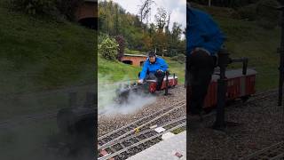 As soon as this guy starts this mini train smoke starts coming out of the engine [upl. by Reniti]