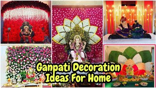 ganpati decoration ideas at homeganpati decoration ideasganpati decorationsganpati decoration [upl. by Epoillac73]