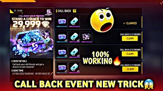 HOW TO COMPLETE CALL BACK EVENT IN FREE FIRE😱 New Trick🔥  Garena FreeFire Malayalam [upl. by Ekusuy]