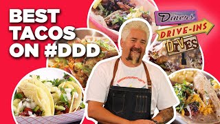 Top 10 Taco Videos on DDD with Guy Fieri  Diners DriveIns and Dives  Food Network [upl. by Bred]