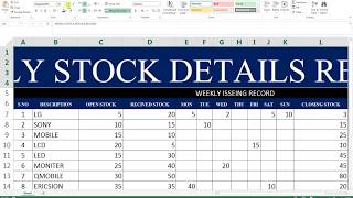 68 How To Make Maintain Stocks Report In Ms Excel [upl. by Asiled495]