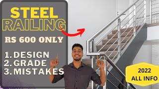 Stainless Steel Design and price for stair with Rate per running feet  How to choose contractor [upl. by Alolomo]