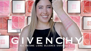 GIVENCHY PRISME LIBRE LOOSE POWDER BLUSH  ALL SHADES SWATCHES [upl. by Ecyned807]