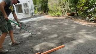 Screeding Massive Area Of Crusher Dust 130 sqm Synthetic turf installation preparation [upl. by Etsirk524]