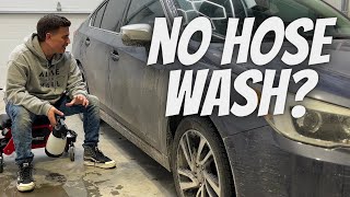 NASTY CAR NO HOSE A Rinseless Wash technique that works [upl. by Rollin]