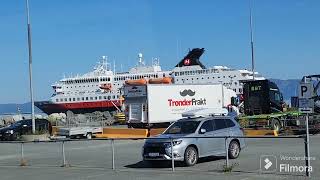 Hurtigruten Nordlyst Leaving Trondheim Port [upl. by Nilyarg]