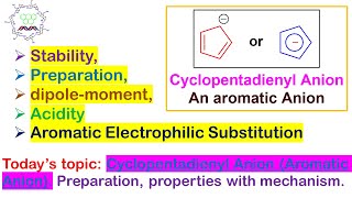 Cyclopentadienyl anion Aromaticity amp other properties acidity Aromatic Electrophilic Substitution [upl. by Brennen]