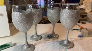 Easy Glitter Wine Glasses [upl. by Neerroc]