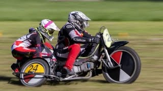 Holpriges Rennen in Zweibrücken  Zweibrücken 2024 sidecar racing grasstrack [upl. by Aihtnamas]