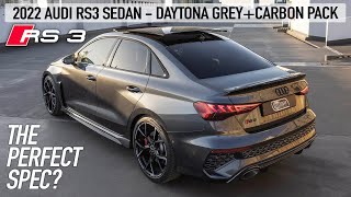 THIS IS IT 2022 AUDI RS3  THE PERFECT SEDAN DAYTONA GREY  CARBON PACK  5 CYLINDER ORCHESTRA [upl. by Cummings]