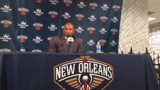 Dell Demps discusses how Pelicans NBA will handle national anthem this season [upl. by Eatnuahc]