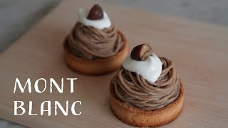 MONT BLANC TARTS  chestnut marron dessert recipe  モンブランタルトの作り方 [upl. by Acirat]