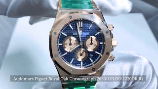 Audemars Piguet Royal Oak Chronograph Rose Gold Blue Dial 26331OROO1220OR01 Watch Review [upl. by Peg]