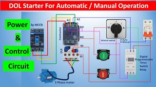 DOL Starter Connection  Automatic amp Manual Operation  Power and Control Circuit [upl. by Emmalee]