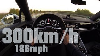 Porsche Panamera 4S Launch Control german highway no speedlimit [upl. by Aplihs]