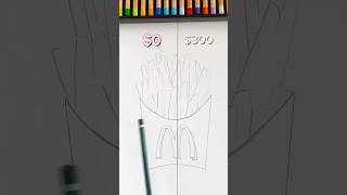 ✨0 vs 300 PENCILS✨ art drawing pencildrawing pencil mcdonalds fries cartoon carandache [upl. by Dorsy463]