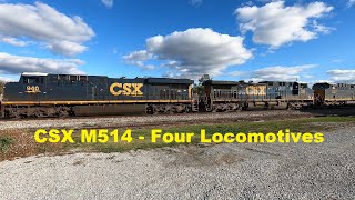 CSX M514 with 940 592 7501 7221 in Athens [upl. by Rieger747]