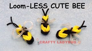 NEW Rainbow LoomLESS CUTE BEE EASY Charm Tutorials by Crafty Ladybug How to DIY [upl. by Cassady442]