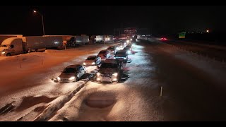 1000 People stranded from winter storm in New York  Ripley NY  Lake Effect snow  I90  Drone [upl. by Adnohser496]