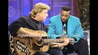 GARY BUSEY PLAYS BUDDY HOLLYS GUITAR [upl. by Eedyaj]