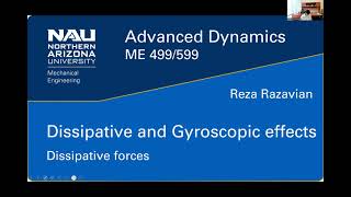 Advanced Dynamics  Dissipative and Gyroscopic Effects  Dissipative Force [upl. by Naira]