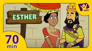 Story about Esther PLUS 15 More Cartoon Bible Stories for Kids [upl. by Anialeh]