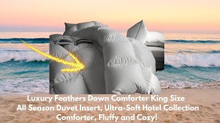 Luxury Feathers Down ComforterAll Season Duvet Insert UltraSoft Hotel Collection Comforterad [upl. by Mechelle346]