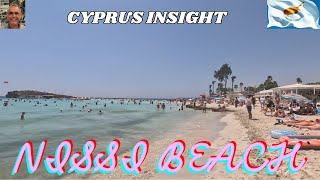 Nissi Beach Ayia Napa in August  Beach Walk [upl. by Lebatsirc129]