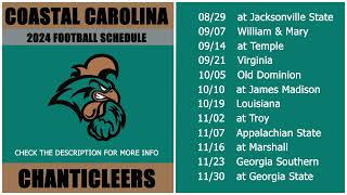 2024 Coastal Carolina Chanticleers Football Schedule [upl. by Lemaj73]